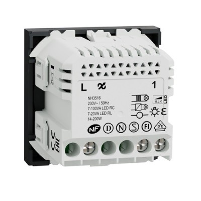 Schneider - Wiser Unica - variateur rotatif - 2 fils - zigbee - anthracite - méca seul - Réf : NU351654W