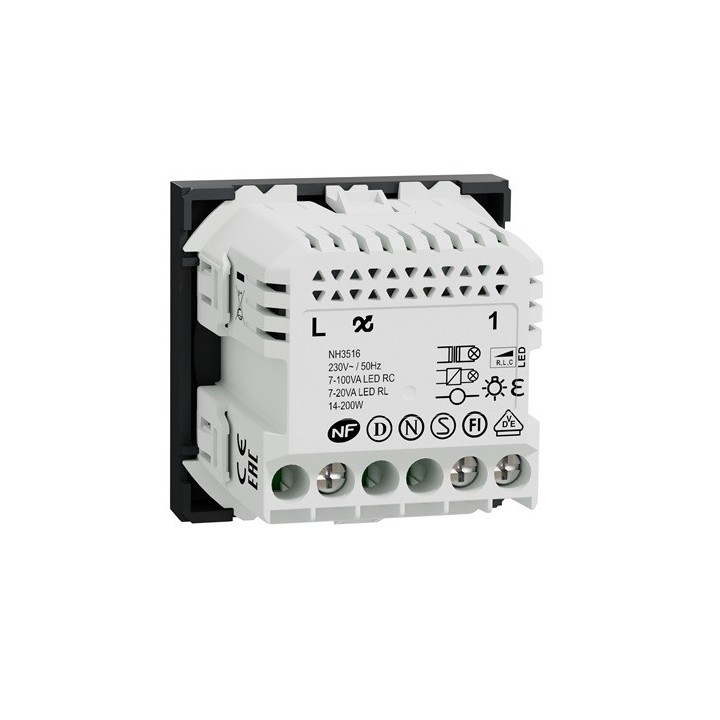 Schneider - Wiser Unica - variateur rotatif - 2 fils - zigbee - anthracite - méca seul - Réf : NU351654W