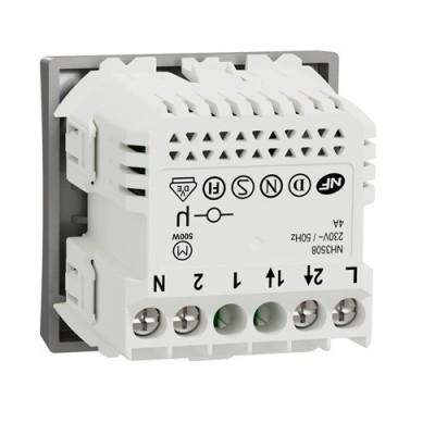 Schneider - Wiser Unica - interrupteur volet-roulant - 4A - zigbee - alu - méca seul - Réf : NU350830W