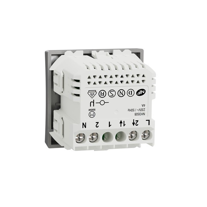 Schneider - Wiser Unica - interrupteur volet-roulant - 4A - zigbee - alu - méca seul - Réf : NU350830W