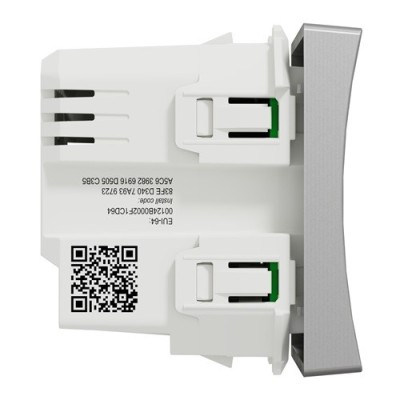 Schneider - Wiser Unica - bouton poussoir - 10A - zigbee - alu - méca seul - Réf : NU353730W