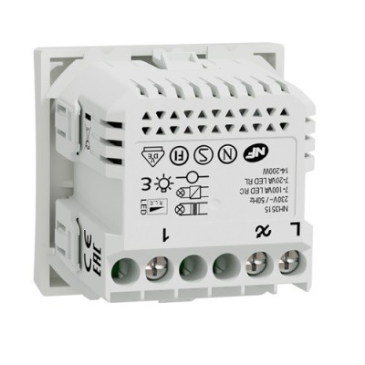 Schneider - Wiser Unica - variateur poussoir - 2 fils - zigbee - blanc - méca seul - Réf : NU351518W