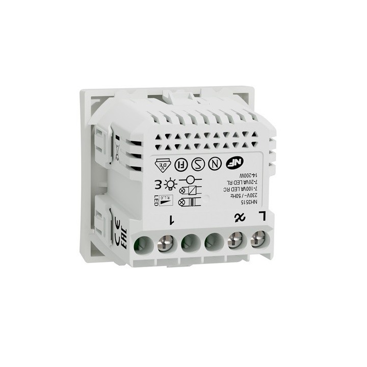 Schneider - Wiser Unica - variateur poussoir - 2 fils - zigbee - blanc - méca seul - Réf : NU351518W
