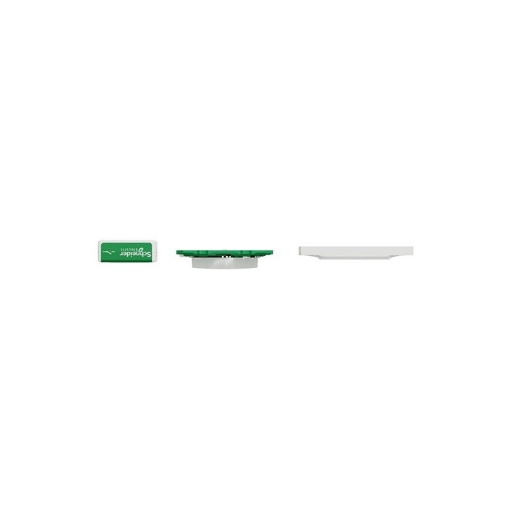 Schneider - Odace sans fil sans pile - Kit actionneur micro + inter + plaque Styl - blanc - Réf : S520192K