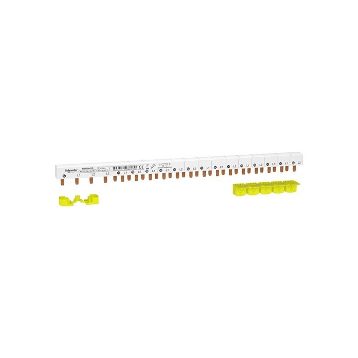 Schneider - Resi9 XP - peigne monobloc - 3P+N - 63A - 18 modules - cache dents 5M - Réf : R9PXH418