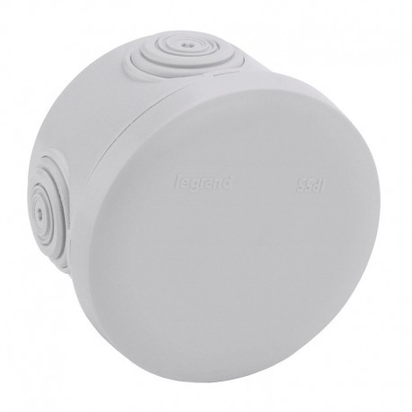 Legrand - Boîte de dérivation ronde - Ø70mm, profondeur 45mm - fermeture par enclipsage - gris - Réf : 094514