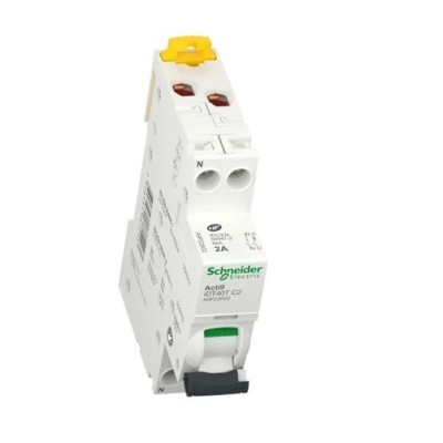 Schneider - Acti9 iDT40T - disjoncteur modulaire - 1P+N - 2A - courbe C - 4500A/6kA - Réf : A9P22602