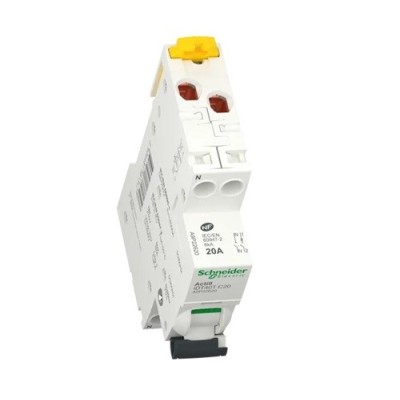 Schneider - Acti9 iDT40T - disjoncteur modulaire - 1P+N - 20A - courbe C - 4500A/6kA - Réf : A9P22620