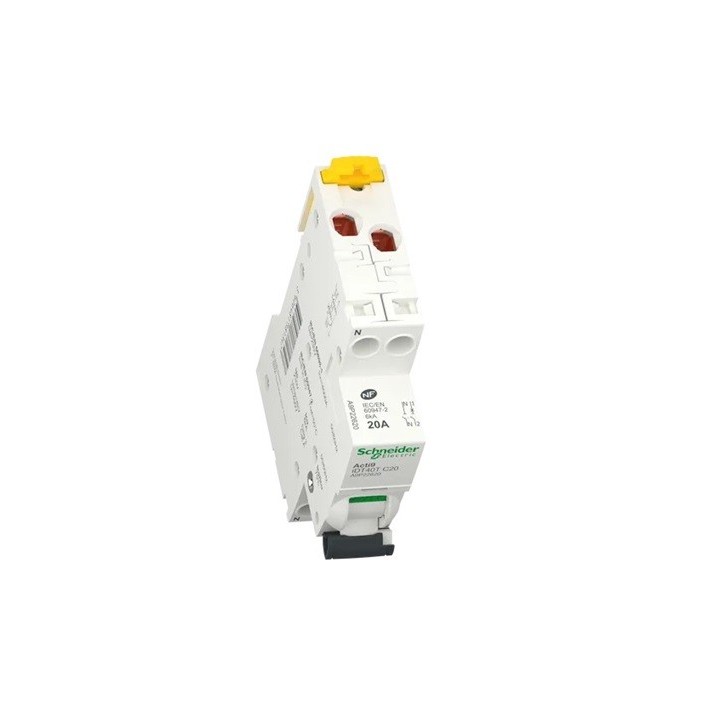 Schneider - Acti9 iDT40T - disjoncteur modulaire - 1P+N - 20A - courbe C - 4500A/6kA - Réf : A9P22620