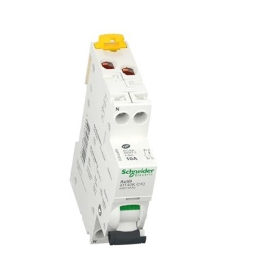 Schneider - Acti9 iDT40K - disjoncteur modulaire - 1P+N - 10A - courbe C - 4500A/4,5kA - Réf : A9P71610