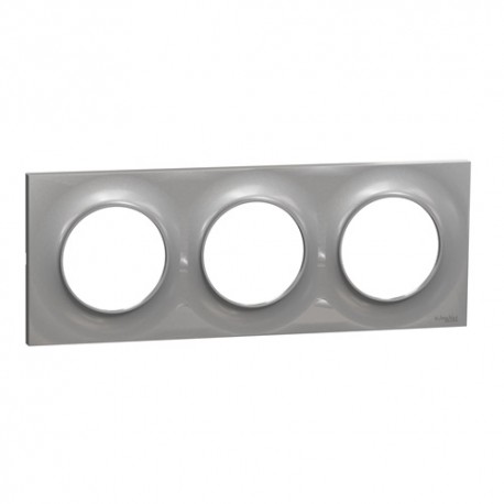 Schneider - Odace Styl - plaque aluminium - 3 postes horiz./vert. entraxe 71mm - Réf : S520706E
