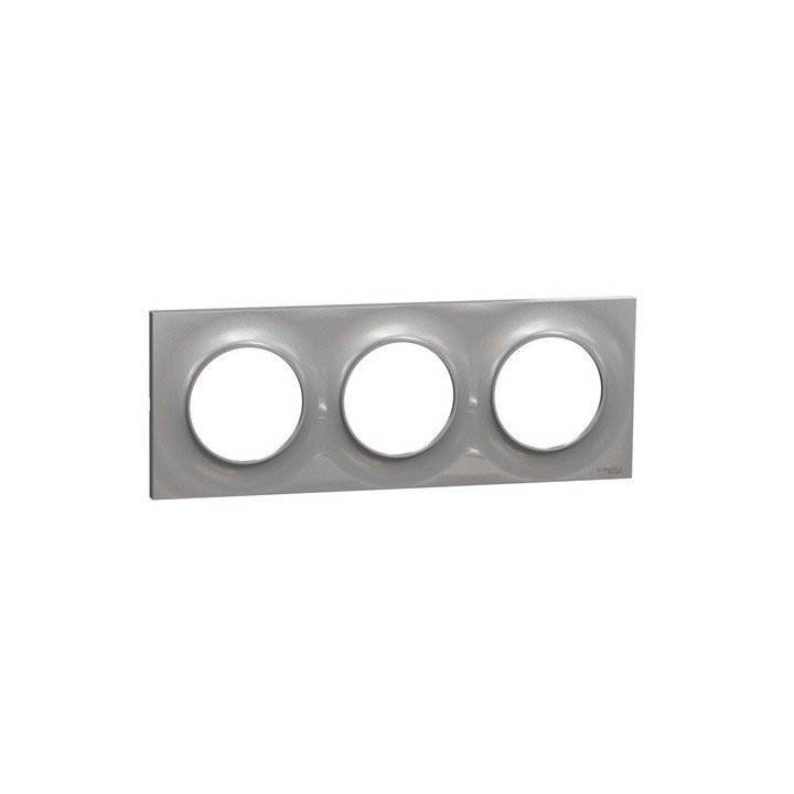 Schneider - Odace Styl - plaque aluminium - 3 postes horiz./vert. entraxe 71mm - Réf : S520706E