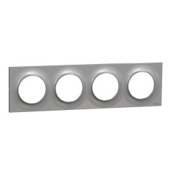 Schneider - Odace Styl - plaque aluminium - 4 postes horiz./vert. entraxe 71mm - Réf : S520708E