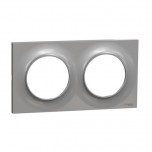 Schneider - Odace Styl - plaque aluminium - 2 postes horiz./vert. entraxe 71mm - Réf : S520704E