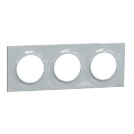 Schneider - Odace Styl - plaque Sable - 3 postes horizontaux ou verticaux entraxe 71mm - Réf : S520706B1