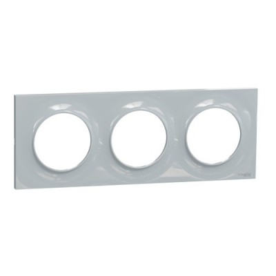 Schneider - Odace Styl - plaque Sable - 3 postes horizontaux ou verticaux entraxe 71mm - Réf : S520706B1