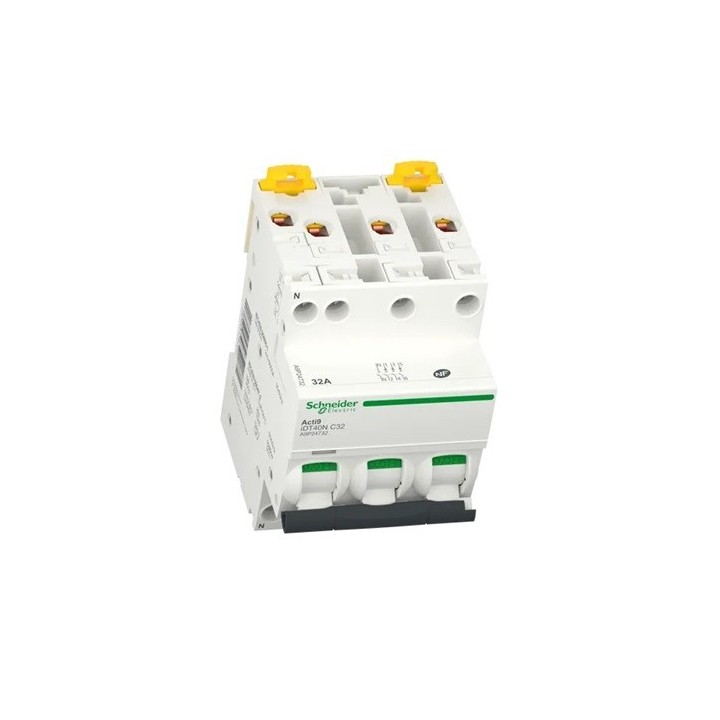 Schneider - Acti9 iDT40N - disjoncteur modulaire - 3P+N C 32A 6000A/10kA - Réf : A9P24732