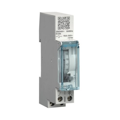 Hager - Interrupteur horaire électromécanique compact 1 voie sur 24 heures avec réserve - Réf : EHN011