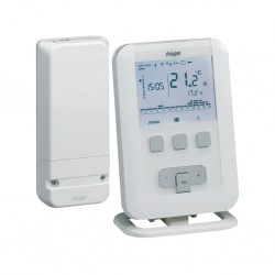 Hager - Kit thermostat programmable radio à piles + 1 récepteur radio - Réf : EK560