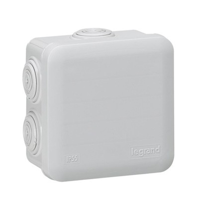 Legrand - Boîte de dérivation carrée 65x65x40mm - fermeture par enclipsage - gris - Réf : 094516