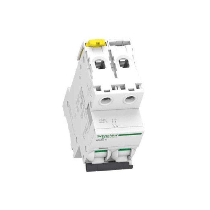 Schneider - Disjoncteur, Acti9 iC60N, 2P, 6 A, courbe C, 6000 A - Réf : A9F74206