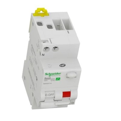 Schneider - Resi9 XP - disjoncteur différentiel - 1P+N - 10A - 30mA - courbe C - type Fsi - Réf : R9PDCF10