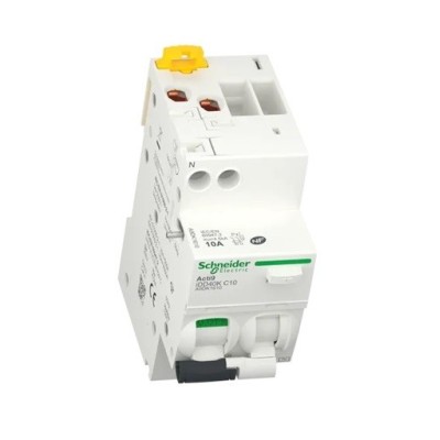 Schneider - Acti9 iDD40K - disjoncteur différentiel - 1P+N C 10A 4500A/4,5A 30mA type AC - Réf : A9DK1610