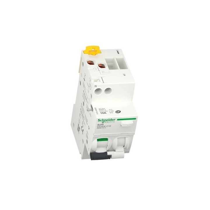 Schneider - Acti9 iDD40K - disjoncteur différentiel - 1P+N C 10A 4500A/4,5A 30mA type AC - Réf : A9DK1610