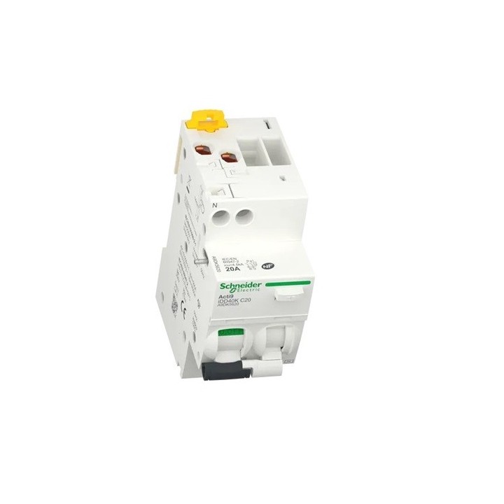 Schneider - Acti9 iDD40K - disjoncteur différentiel - 1P+N C 20A 4500A/4,5A 300mA type AC - Réf : A9DK5620