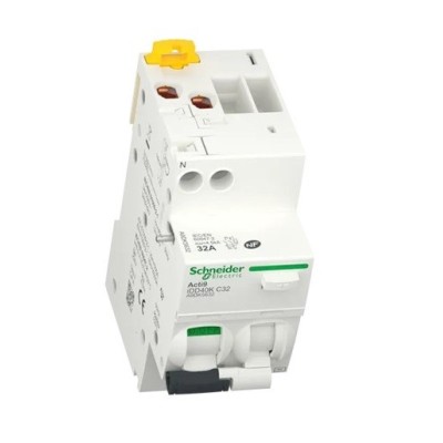 Schneider - Acti9 iDD40K - disjoncteur différentiel - 1P+N C 32A 4500A/4,5A 300mA type AC - Réf : A9DK5632