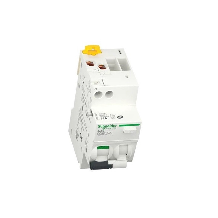 Schneider - Acti9 iDD40K - disjoncteur différentiel - 1P+N C 32A 4500A/4,5A 300mA type AC - Réf : A9DK5632