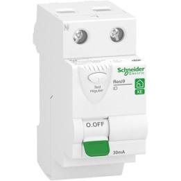 Schneider - Resi9 XE - inter différentiel - 2P - 25A - 30mA - Type AC - embrochable - Réf : R9ERC225
