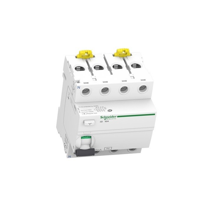Schneider - Acti9, iID interrupteur différentiel 4P 40A 30mA type AC - Réf : A9R11440