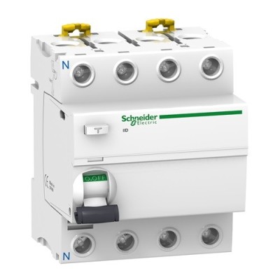 Schneider - Acti9, iID interrupteur différentiel 4P 63A 30mA type AC - Réf : A9R11463