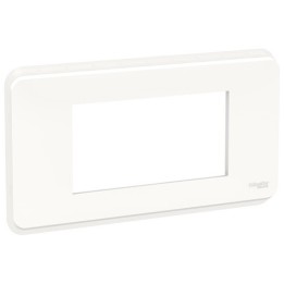 Schneider - Unica Pro - plaque de finition - Blanc - 4 modules - Réf : NU411418