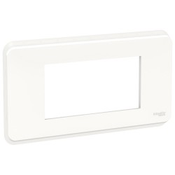 Schneider - Unica Pro - plaque de finition - Blanc - 4 modules - Réf : NU411418