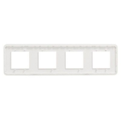 Schneider - Unica Pro - plaque de finition - Blanc - 4 postes - Réf : NU400818