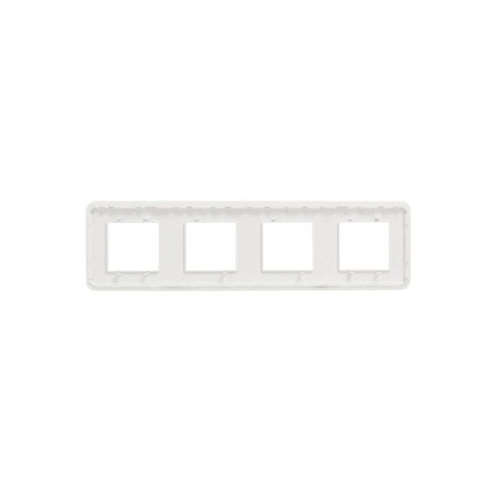 Schneider - Unica Pro - plaque de finition - Blanc - 4 postes - Réf : NU400818