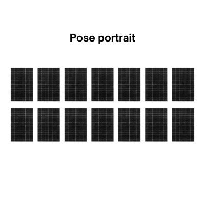 Kit Photovoltaïque 6300W - Toiture en tuile - Pose portrait - Onduleur hybride Huawei - Réf : PV446300M-T-PO