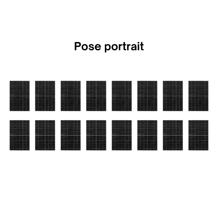Kit Photovoltaïque 7200W - Toiture en tuile - Pose portrait - Onduleur hybride Huawei - Réf : PV447200M-T-PO