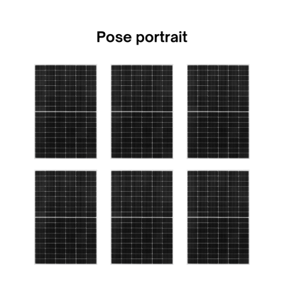 Kit Photovoltaïque 2700W - Toiture en ardoise - Pose portrait - Onduleur hybride Huawei - Réf : PV442700M-A-PO
