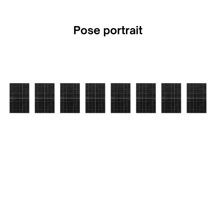 Kit Photovoltaïque 3600W - Toiture en ardoise - Pose portrait - 1 rangée - Onduleur hybride Huawei - Réf : PV443600M-A-PO-1