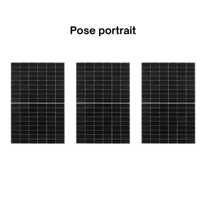 Kit Photovoltaïque 1350W - Toiture en fibrociment - Pose portrait - Onduleur hybride Huawei - Réf : PV441350M-F-PO