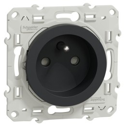 Schneider Odace - Prise De Courant 2P+T - Anthracite - Connexion Rapide - Réf : S540059