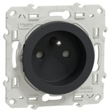Schneider Odace - Prise De Courant 2P+T - Anthracite - Connexion Rapide - Réf : S540059