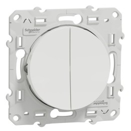 Schneider Odace - Double Bouton Poussoir - Blanc - Réf : S520216