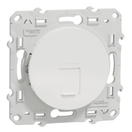 Schneider Odace - Prise RJ45 - Blanc - Grade 1 - Téléphone + Informatique - Réf : S520475