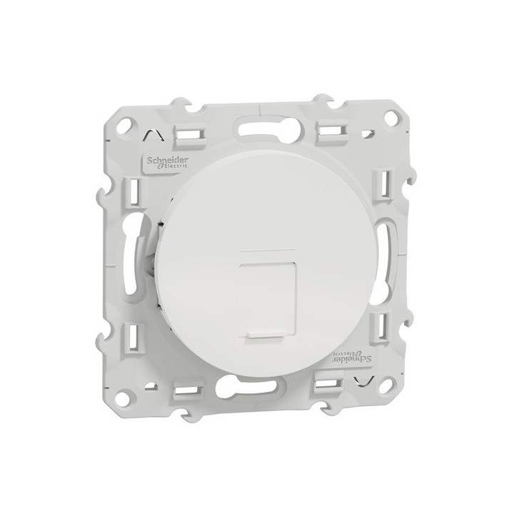 Schneider Odace - Prise RJ45 - Blanc - Grade 1 - Téléphone + Informatique - Réf : S520475
