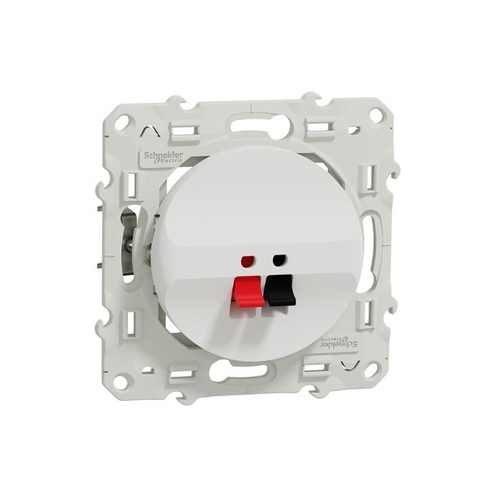 Schneider Odace - Prise Haut-Parleurs - Blanc - Réf : S520487
