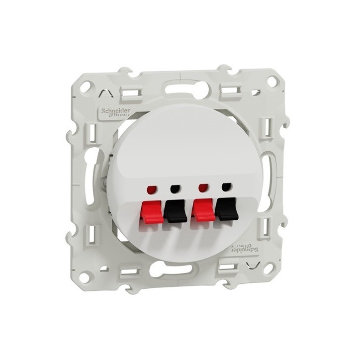 Schneider Odace - Double Prise Haut-Parleurs - Blanc - Réf : S520488